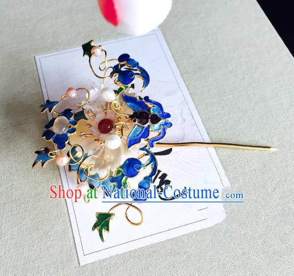 Chinese Handmade Classical Hair Accessories Blueing Butterfly Hairpins Hair Stick for Women