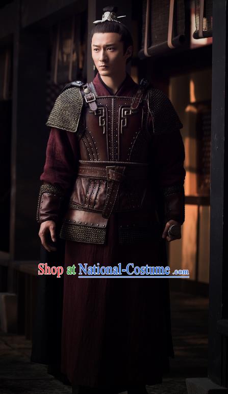 Nirvana in Fire Chinese Ancient General Replica Costume Knight-errant Helmet and Armour for Men