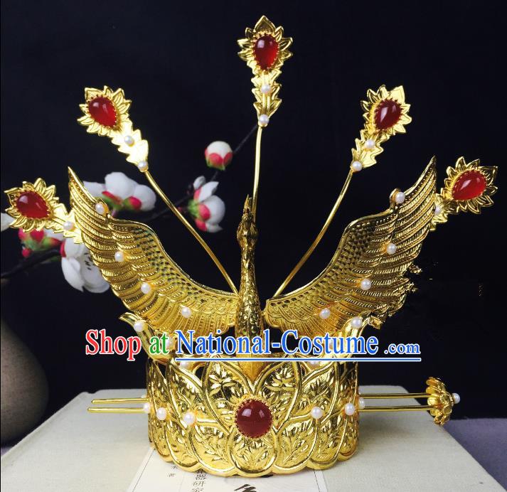 Chinese Handmade Classical Hair Accessories Phoenix Coronet Hairdo Crown Hairpins Hair Stick for Women