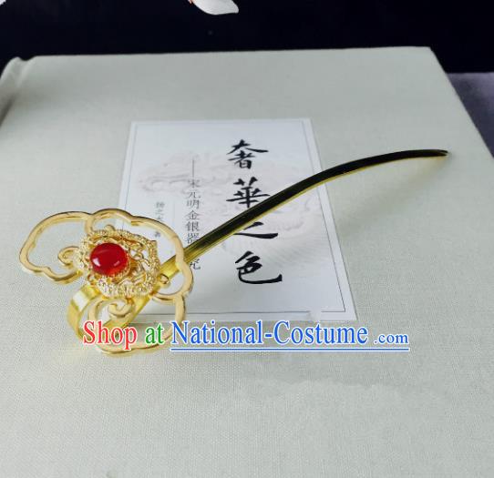 Chinese Handmade Classical Hair Accessories Golden Hairpins Hair Stick for Women