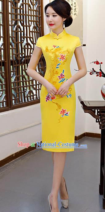 Traditional Ancient Chinese Young Women Cheongsam Dress Republic of China Tangsuit Stand Collar Blouse Dress Tang Suit Clothing