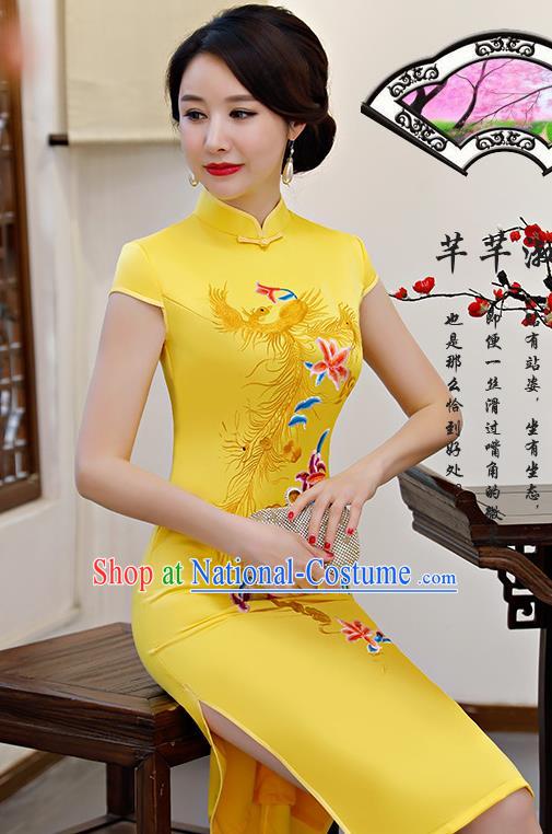 Traditional Ancient Chinese Young Women Cheongsam Dress Republic of China Tangsuit Stand Collar Blouse Dress Tang Suit Clothing