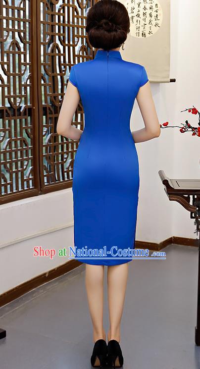 Traditional Ancient Chinese Young Women Cheongsam Dress Republic of China Tangsuit Stand Collar Blouse Dress Tang Suit Clothing