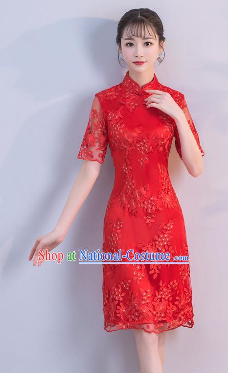 Traditional Ancient Chinese Young Women Cheongsam Dress Republic of China Tangsuit Stand Collar Blouse Dress Tang Suit Clothing