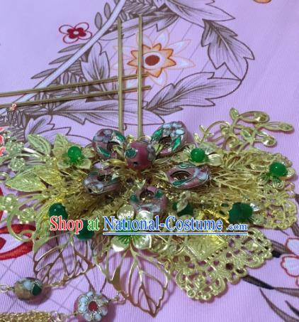 Traditional Chinese Ancient Palace Lady Hair Accessories Hairpins Cloisonne Tassel Step Shake for Women