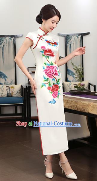 Traditional Ancient Chinese Young Women Cheongsam Dress Republic of China Tangsuit Stand Collar Blouse Dress Tang Suit Clothing