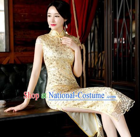 Traditional Ancient Chinese Young Women Cheongsam Dress Republic of China Tangsuit Stand Collar Blouse Dress Tang Suit Clothing