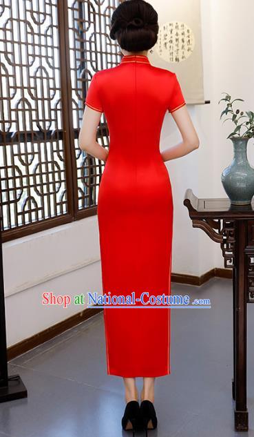 Traditional Ancient Chinese Young Women Cheongsam Dress Republic of China Tangsuit Stand Collar Blouse Dress Tang Suit Clothing