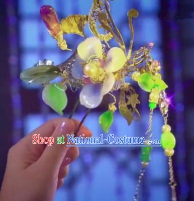 Traditional Chinese Ancient Hair Accessories Tassel Step Shake Flowers Hairpins for Women