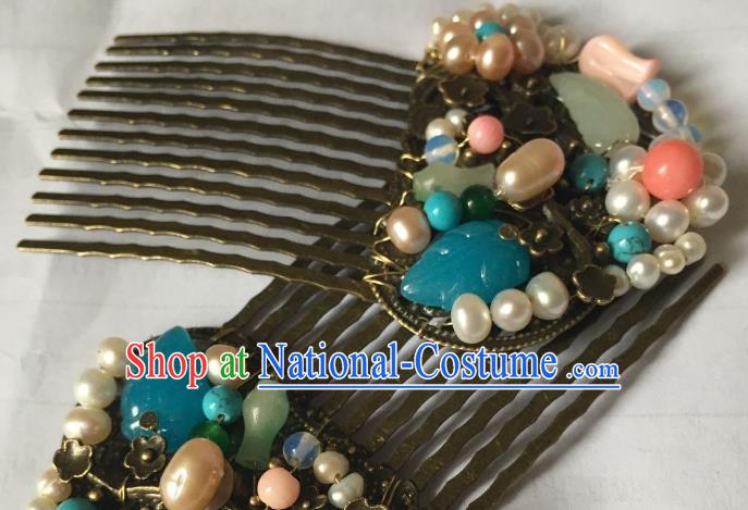 Traditional Chinese Ancient Princess Hair Accessories Hairpins Pearls Hair Comb for Women