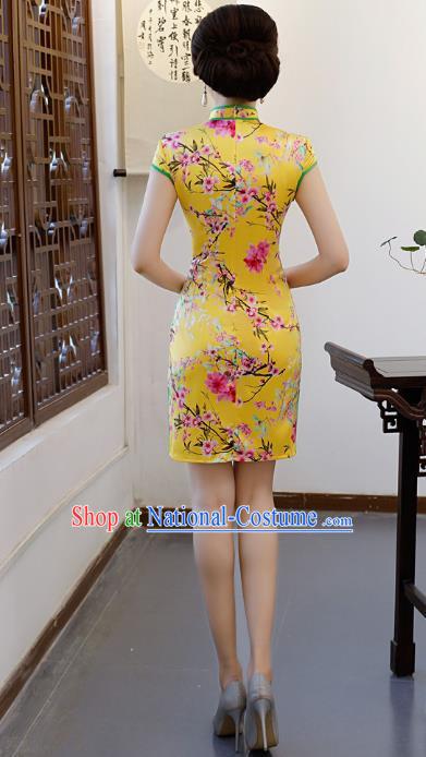 Traditional Ancient Chinese Young Women Cheongsam Dress Republic of China Tangsuit Stand Collar Blouse Dress Tang Suit Clothing