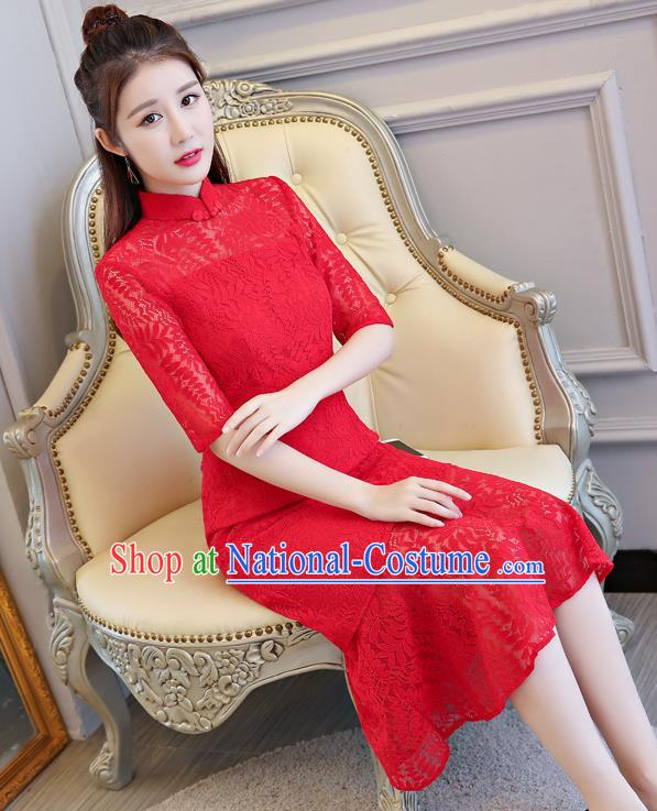 Traditional Ancient Chinese Young Women Cheongsam Dress Republic of China Tangsuit Stand Collar Blouse Dress Tang Suit Clothing