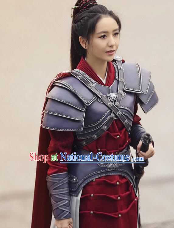 Chinese Ancient Nirvana in Fire Female General Meng Qianxue Replica Costume Helmet and Armour for Women