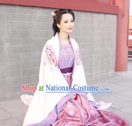 Chinese Ancient Tang Dynasty Empress Wang of Li Zhi Embroidered Hanfu Dress Replica Costume for Women