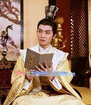 Chinese Ancient Tang Dynasty Crown Prince Li Chongjun Embroidered Replica Costume for Men