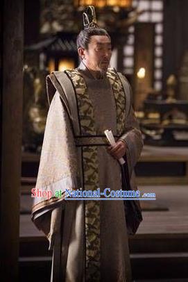 Chinese Ancient Tang Dynasty Prime Minister Pei Ji Replica Costume for Men