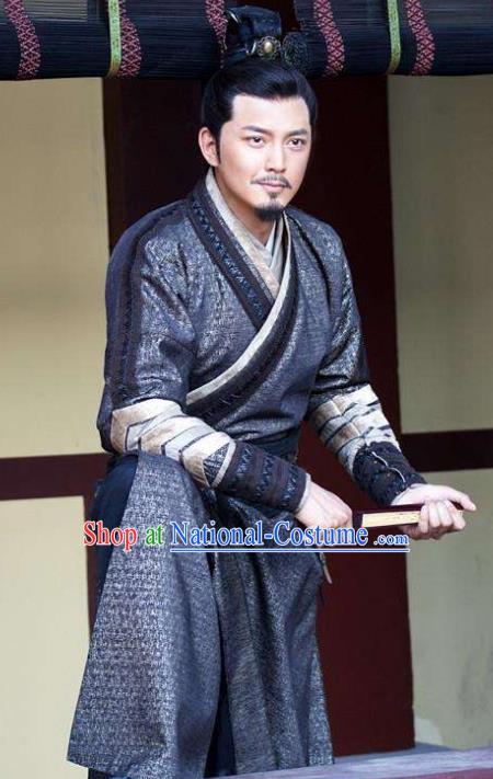 Chinese Ancient Tang Dynasty Minister Du Ruhui Replica Costume for Men