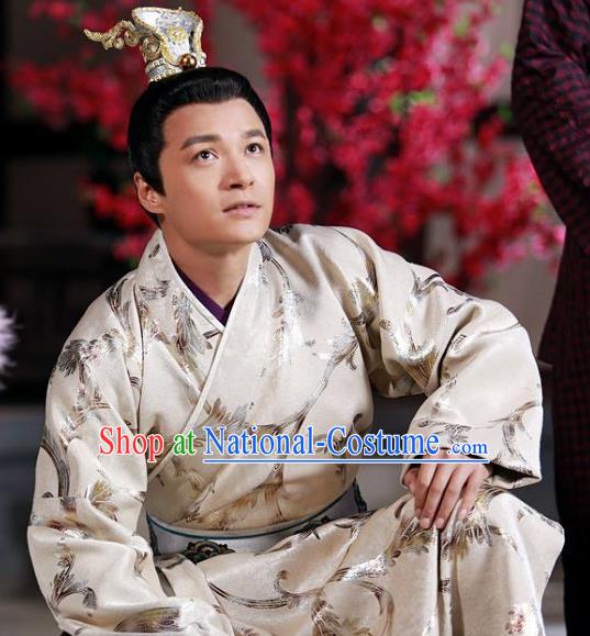 Chinese Ancient Tang Dynasty Prince Qin Li Shimin Replica Costume for Men