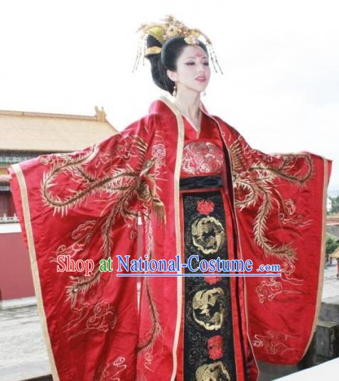 Chinese Ancient Tang Dynasty Imperial Empress Wang of Li Zhi Dress Embroidered Replica Costume for Women