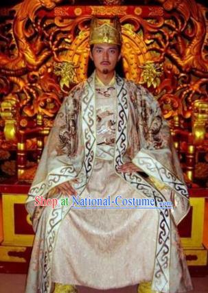 Chinese Ancient Tang Dynasty Emperor Li Zhi Replica Costume Imperial Robe for Men