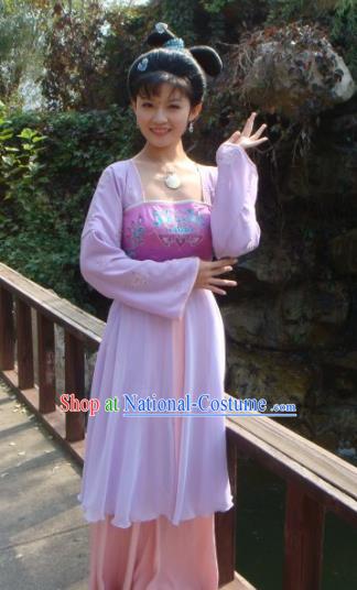 Chinese Ancient Tang Dynasty Palace Princess Yuzhen Hanfu Dress Embroidered Replica Costume for Women