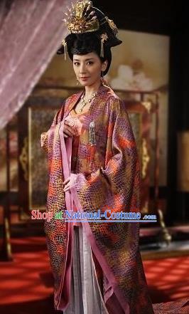 Ancient Chinese Tang Dynasty Palace Lady Princess Taiping Embroidered Dress Replica Costume for Women