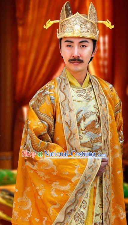 Chinese Ancient Imperial Robe Emperor Gaozong of Tang Dynasty Li Zhi Replica Costume for Men