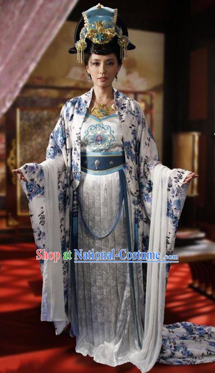 Ancient Chinese Tang Dynasty Princess Taiping Embroidered Dress Replica Costume for Women