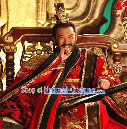 Chinese Ancient Sui Dynasty Emperor Yang Guang Replica Costume for Men