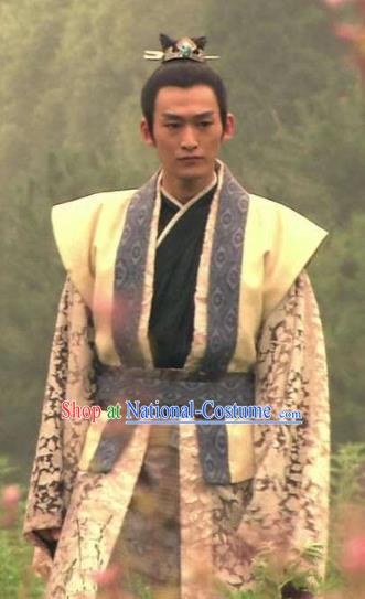 Chinese Ancient Nobility Childe Tang Dynasty Swordsman Replica Costume for Men