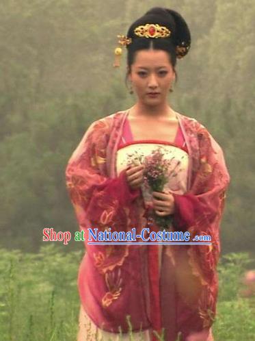 Traditional Chinese Ancient Palace Lady Tang Dynasty Imperial Concubine Embroidered Dress Replica Costume for Women