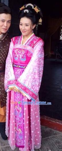 Traditional Chinese Ancient Tang Dynasty Palace Lady Shangguan WanEr Embroidered Dress Replica Costume for Women