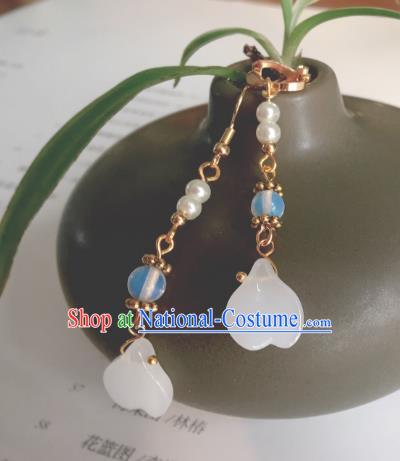 Traditional Chinese Ancient Jewelry Accessories Jade Beads Earrings Eardrop for Women