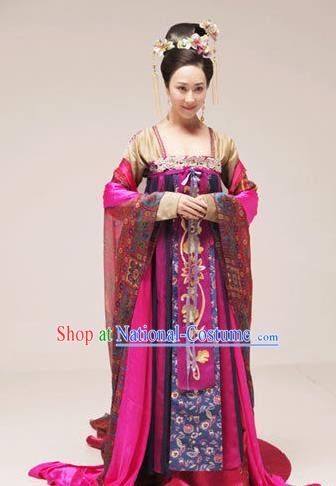 Traditional Chinese Ancient Palace Lady Tang Dynasty Imperial Consort Embroidered Replica Costume for Women