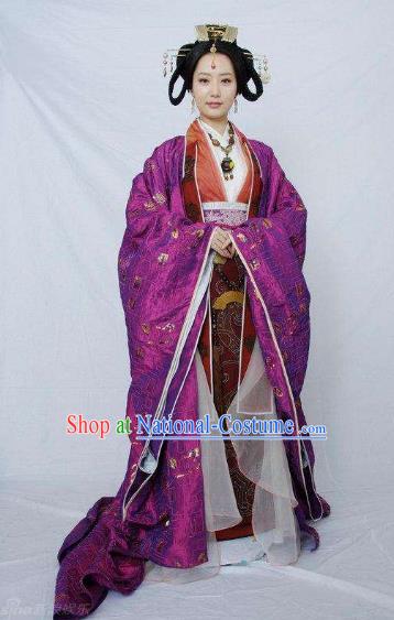 Traditional Chinese Ancient Qin Dynasty Imperial Consort Embroidered Replica Costume for Women