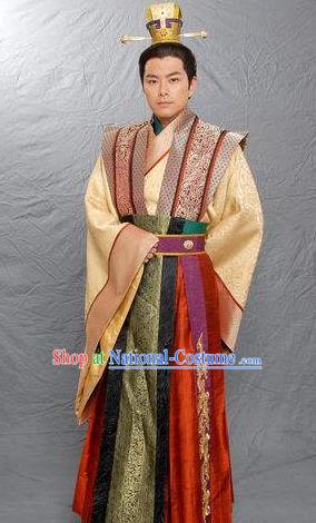 Chinese Ancient Emperor Wuzong of Tang Dynasty Li Chan Replica Costume for Men