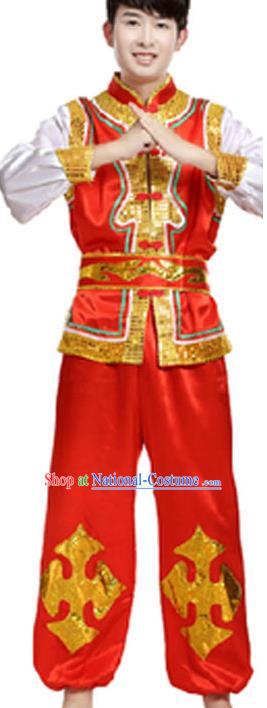 Traditional Chinese Yangge Fan Dance Folk Dance Costume Classical Yangko Dance Modern Dance Dress Clothing