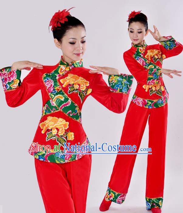 Traditional Chinese Yangge Fan Dance Folk Dance Costume Classical Yangko Dance Modern Dance Dress Clothing