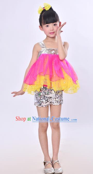 Traditional Chinese Modern Dance Costume Opening Dance Uniforms for Kids