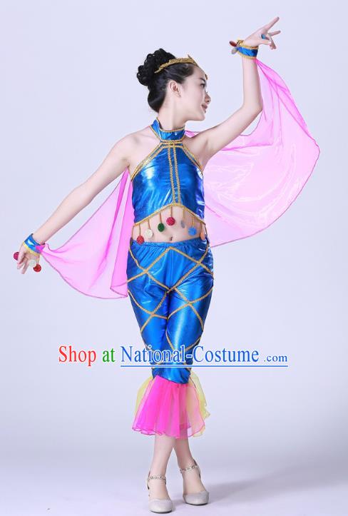 Top Grade Children Modern Dance Costume, Professional Cosplay Mermaid Blue Clothing for Kids