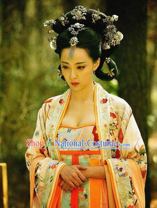 Traditional Chinese Ancient Palace Lady Costume, Tang Dynasty Princess Gaoyang Replica Costume for Women