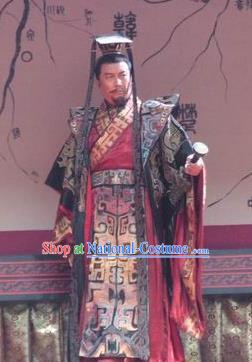 Chinese Ancient Qin Dynasty Emperor Replica Costume First King of China Clothing for Men