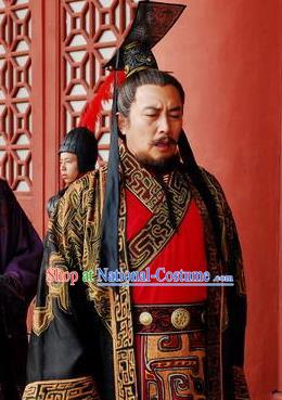 Chinese Ancient Qin Dynasty First Emperor Replica Costume for Men