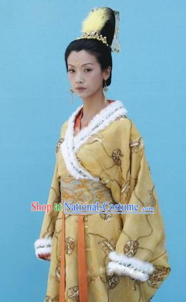 Traditional Chinese Ancient Queen Mother Costume, Northern Wei Dynasty Empress Dowager Feng Replica Costume for Women