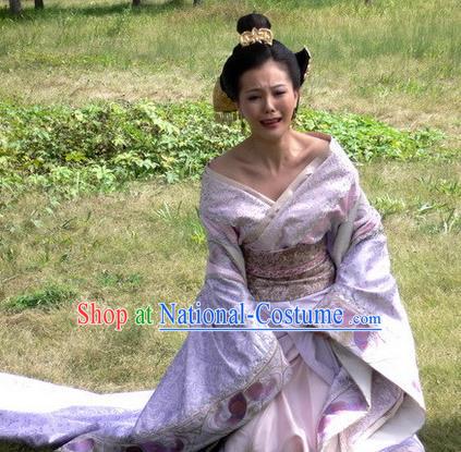 Traditional Chinese Han Dynasty Concubine Qi of Liu Bang Hanfu Ancient Imperial Consort Replica Costume for Women