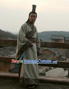 Chinese Ancient Han Dynasty Minister Replica Costume for Men