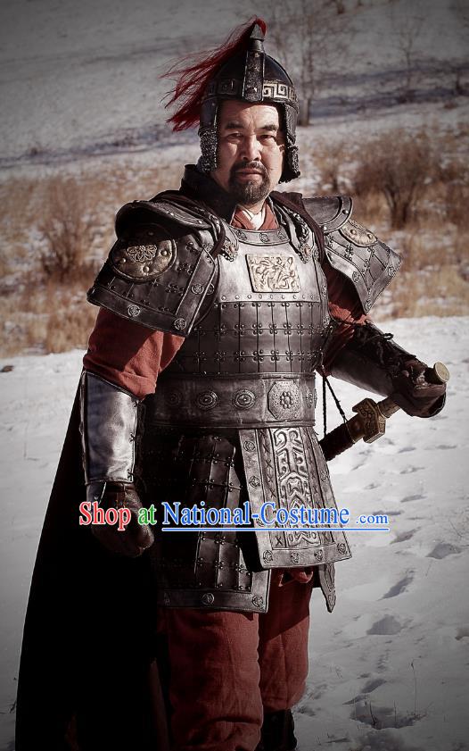 Chinese Ancient Han Dynasty General Xiao He Replica Costume Helmet and Armour for Men