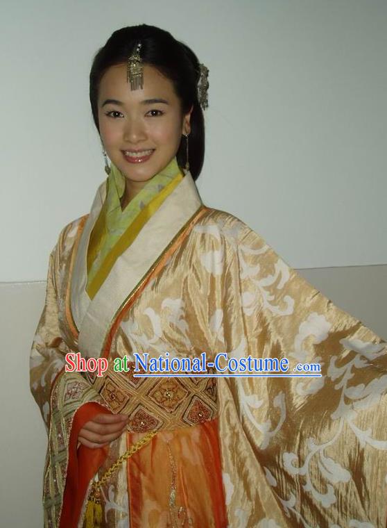 Traditional Ancient Chinese Han Dynasty Dowager Xin Zhui Hanfu Dress Replica Costume for Women