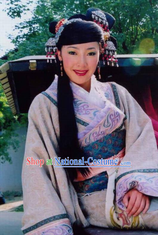 Traditional Ancient Chinese Han Dynasty Imperial Consort Bu Hanfu Dress Replica Costume for Women