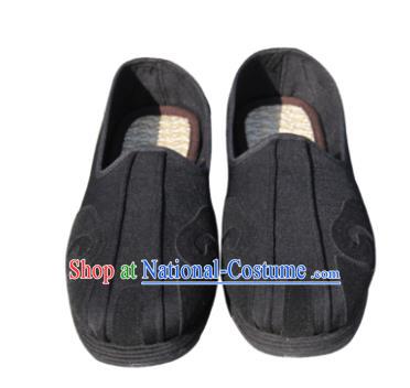 Chinese Traditional Handmade Tai Chi Black Cloth Shoes Martial Arts Shoes Kung Fu Shoes for Men